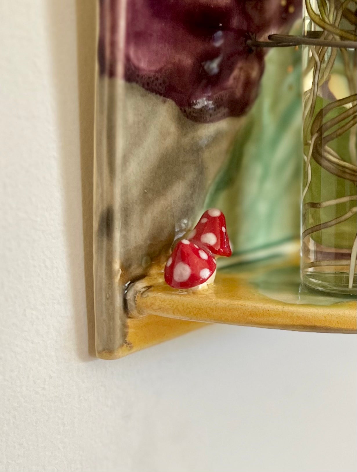 Large Fox and Mushrooms Wall Hanging and Plant Propagation Station