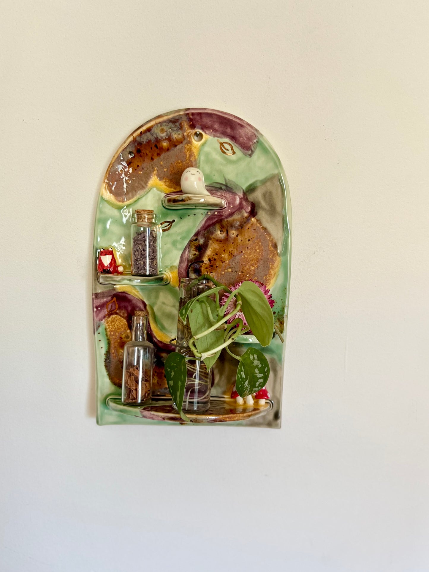 Fox and Mushrooms Wall Hanging and Plant Propagation Station