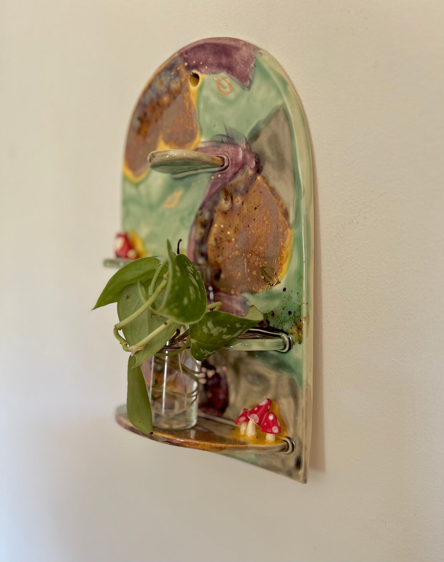 Fox and Mushrooms Wall Hanging and Plant Propagation Station