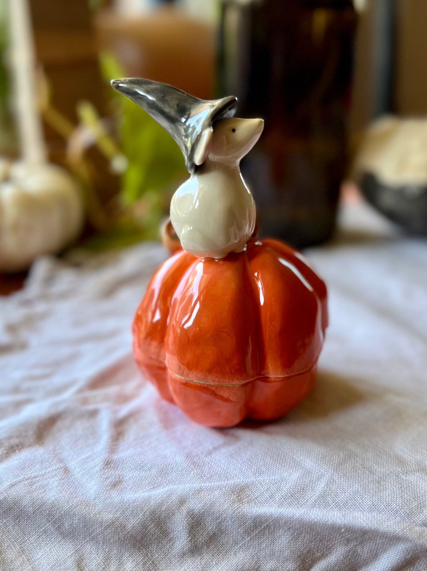 Mouse and Pumpkin Small jar