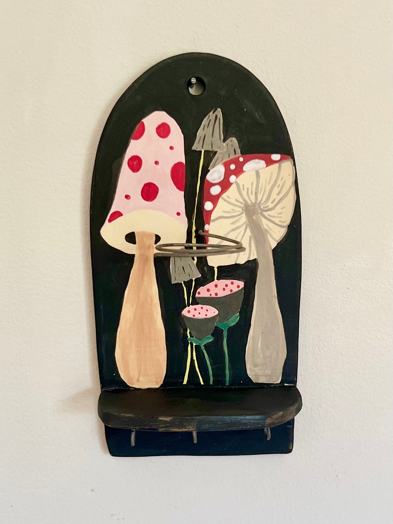 mushroom hanging planter Autumn Mushroom Wall Hanging and Plant Propagation Station – Wren Bird Wares Co